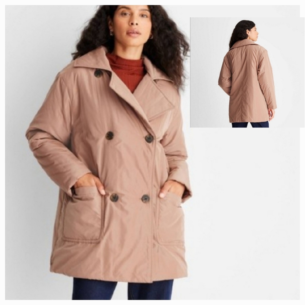 Future Collective Women's Notched Lapel Double Breasted Puffer ~ Reese Blutstein
